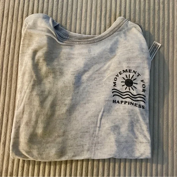 Free People Movement Keep Rolling Logo Tee Shirt in Heather Grey Combo Size XS - Picture 4 of 7